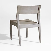 Andorra Weathered Grey Wood Stackable Outdoor Dining Side Chair