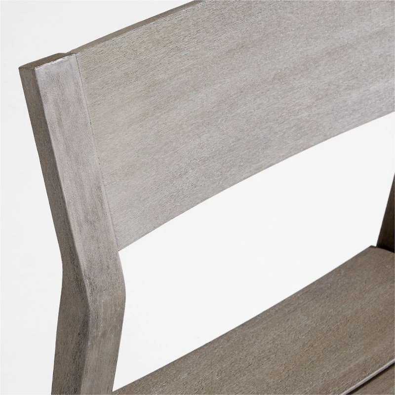 Andorra Weathered Grey Wood Stackable Outdoor Dining Side Chair