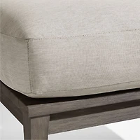 Andorra Weathered Grey Wood Outdoor Ottoman with Sand Cushion