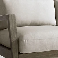 Andorra Weathered Grey Wood -Piece L-Shaped Outdoor Sectional Sofa with Sand Cushions