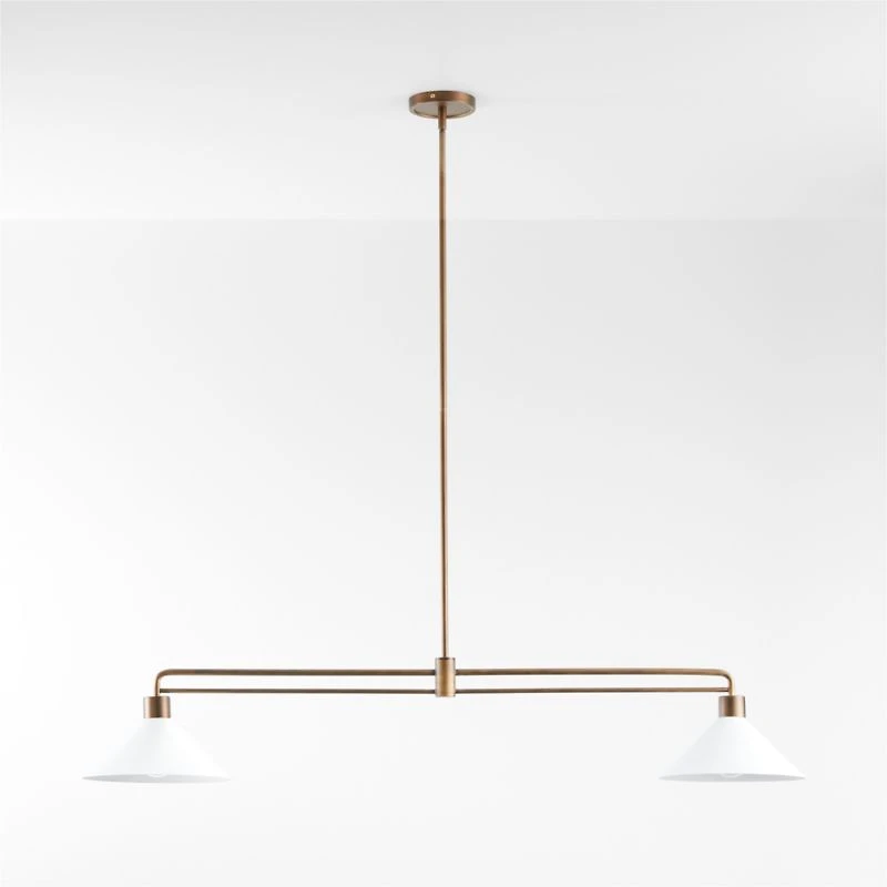 Andre White and Brass 2-Light Pendant
