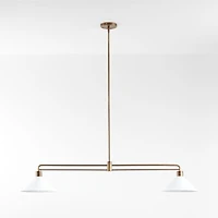 Andre White and Brass 2-Light Pendant