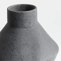 Angle Black Ceramic Vase 14"