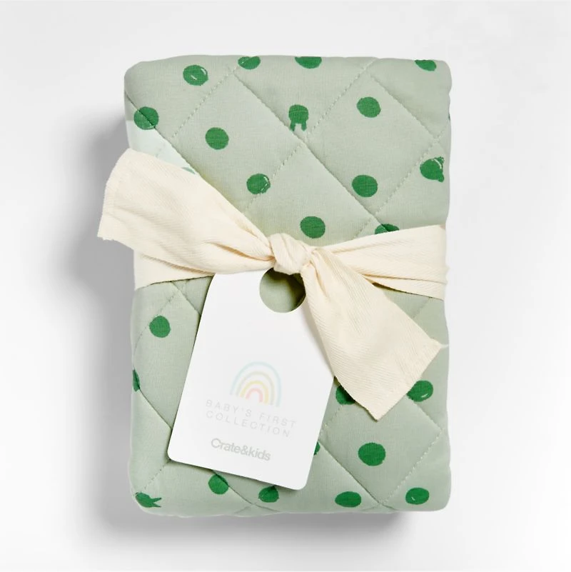 Baby's First Green Animal Dot Organic Jersey Baby Changing Pad Cover