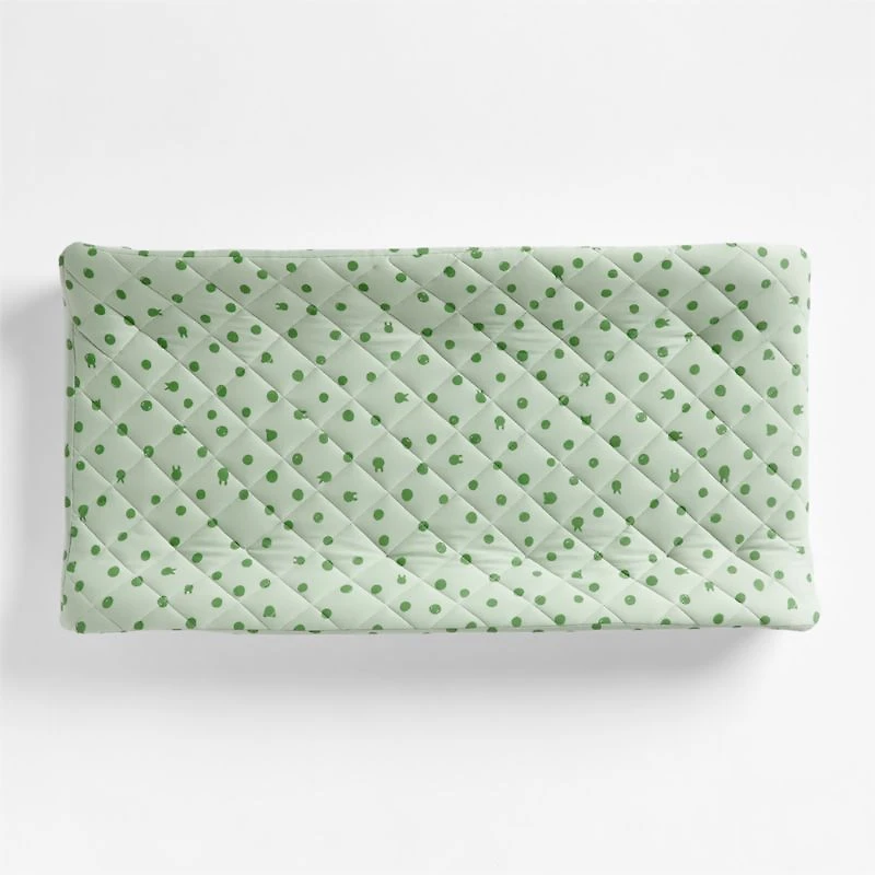 Baby's First Green Animal Dot Organic Jersey Baby Changing Pad Cover