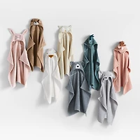 Bunny Mauve Rose Organic Cotton Hooded Baby Towel
