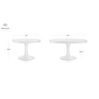 Aniston White 45" Round Extension Dining Table