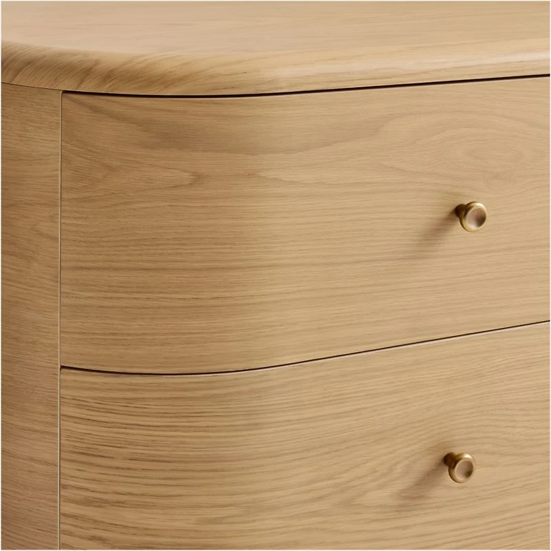 Anneli 62" Natural Oak Wood 6-Drawer Dresser