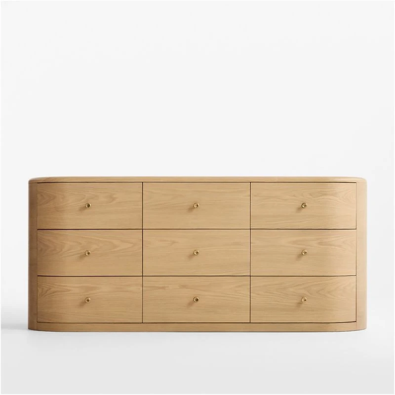 Anneli 62" Natural Oak Wood 6-Drawer Dresser