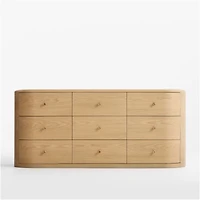 Anneli 62" Natural Oak Wood 6-Drawer Dresser