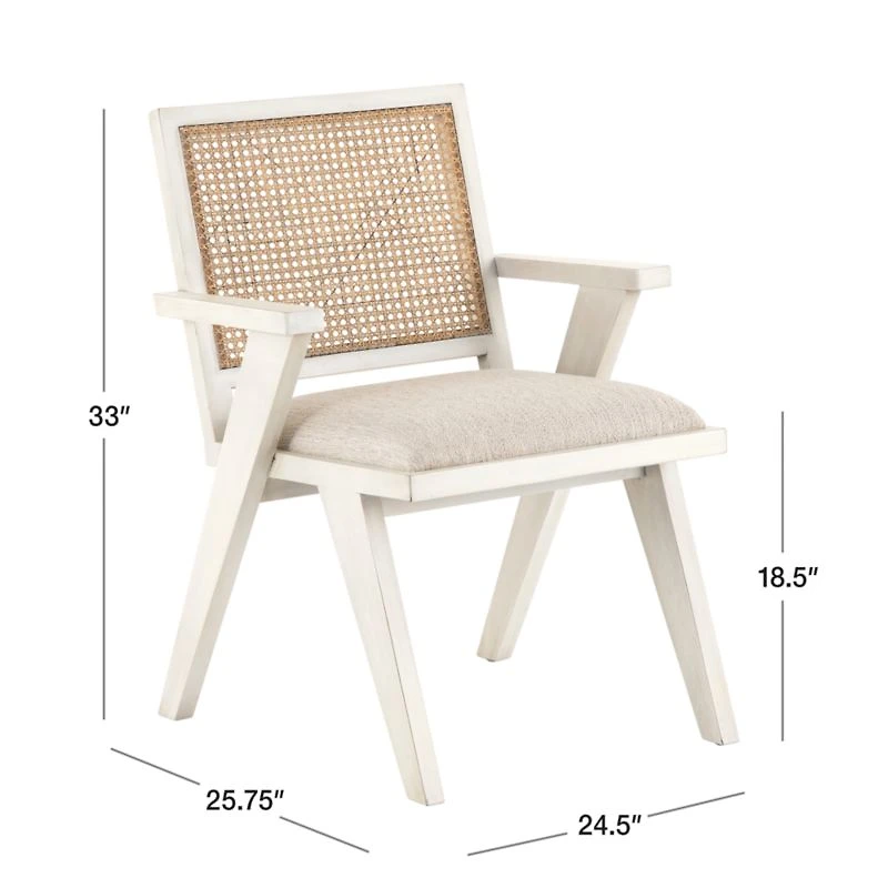 Annette Cream Upholstered Cane Dining Chair