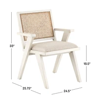 Annette Cream Upholstered Cane Dining Chair