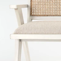 Annette Cream Upholstered Cane Dining Chair