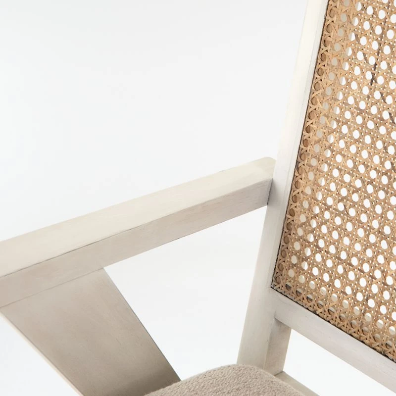 Annette Cream Upholstered Cane Dining Chair