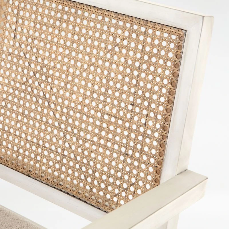 Annette Cream Upholstered Cane Dining Chair