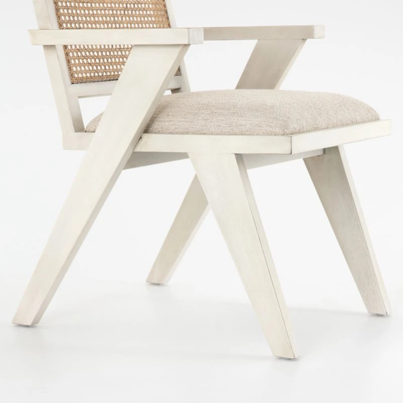 Annette Cream Upholstered Cane Dining Chair