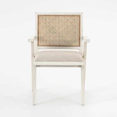 Annette Cream Upholstered Cane Dining Chair