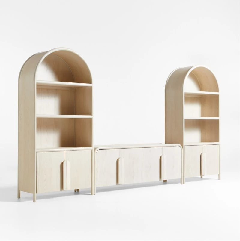 Annie 149" Whitewash Wood Storage Media Console Set by Leanne Ford