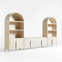 Annie 149" Whitewash Wood Storage Media Console Set by Leanne Ford