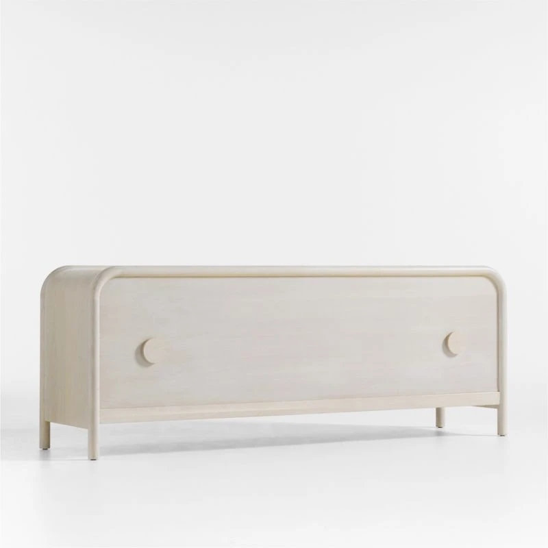 Annie 149" Whitewash Wood Storage Media Console Set by Leanne Ford