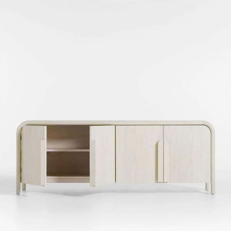 Annie 149" Whitewash Wood Storage Media Console Set by Leanne Ford