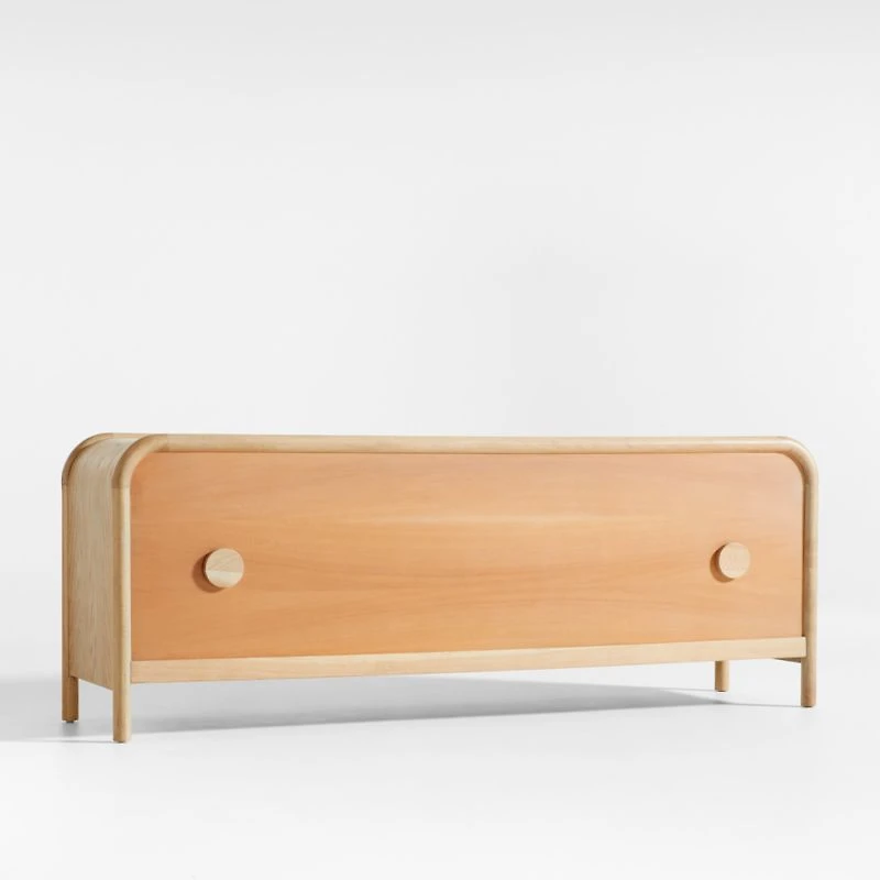 Annie 149" Natural Wood Storage Media Console Set by Leanne Ford