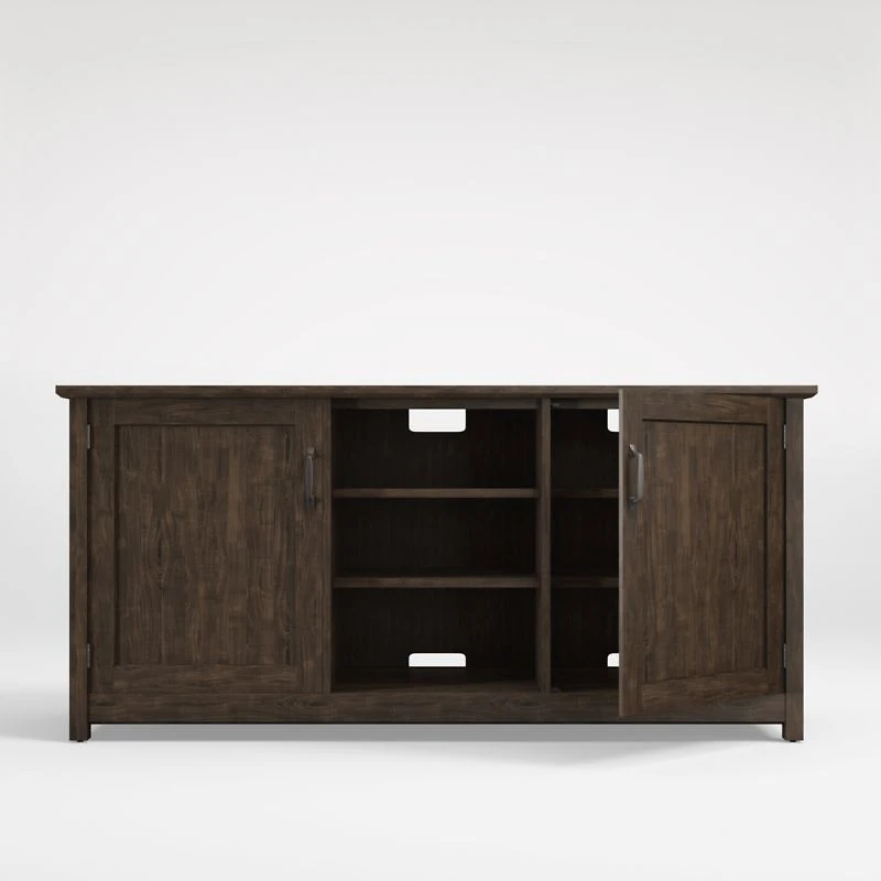 Ainsworth Charcoal Cherry 64" Storage Media Console with Glass/Wood Doors