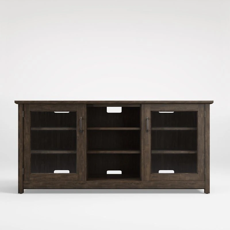 Ainsworth Charcoal Cherry 64" Storage Media Console with Glass/Wood Doors