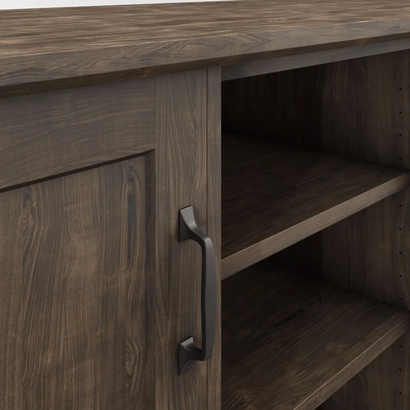 Ainsworth Charcoal Cherry 64" Storage Media Console with Glass/Wood Doors