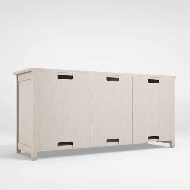 Ainsworth Pickled Oak 64" Storage Media Console with Glass/Wood Doors