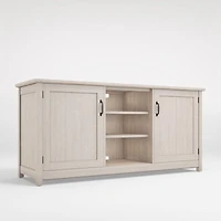 Ainsworth Pickled Oak 64" Storage Media Console with Glass/Wood Doors