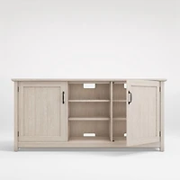 Ainsworth Pickled Oak 64" Storage Media Console with Glass/Wood Doors