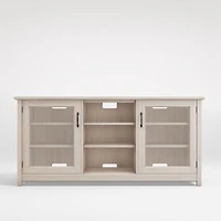 Ainsworth Pickled Oak 64" Storage Media Console with Glass/Wood Doors