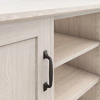 Ainsworth Pickled Oak 64" Storage Media Console with Glass/Wood Doors