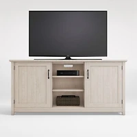 Ainsworth Pickled Oak 64" Storage Media Console with Glass/Wood Doors