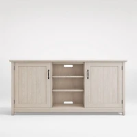 Ainsworth Pickled Oak 64" Storage Media Console with Glass/Wood Doors