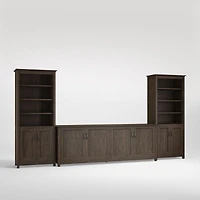 Ainsworth Charcoal Cherry 85" Media Center and Two 30" Towers with Glass/Wood Doors
