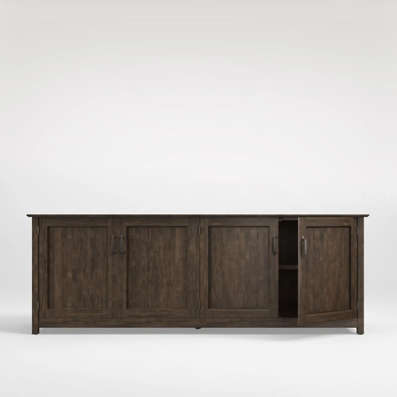 Ainsworth Charcoal Cherry 85" Storage Media Console with Glass/Wood Doors