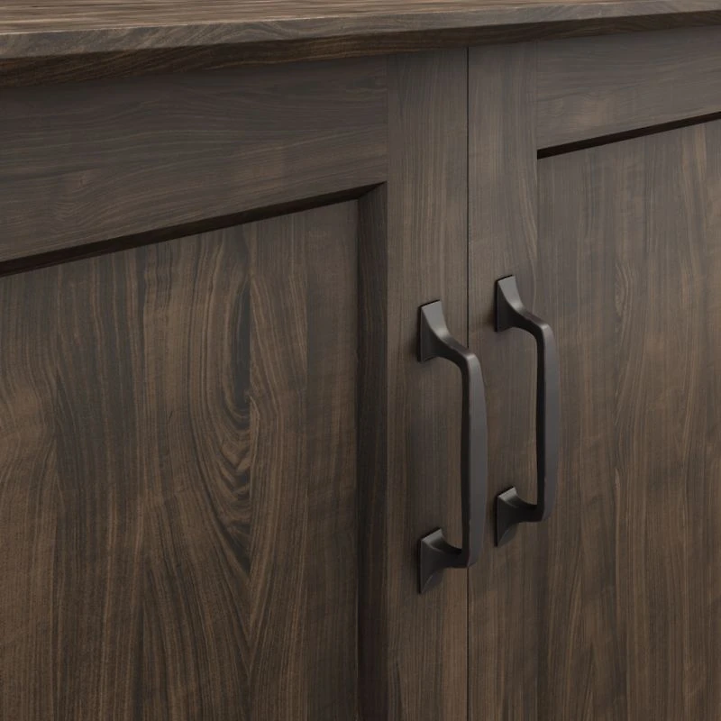 Ainsworth Charcoal Cherry 85" Storage Media Console with Glass/Wood Doors
