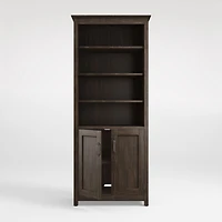 Ainsworth Charcoal Cherry Media Tower with Glass/Wood Doors