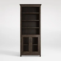 Ainsworth Charcoal Cherry Media Tower with Glass/Wood Doors