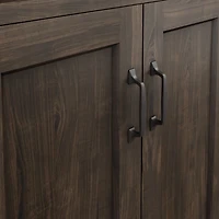 Ainsworth Charcoal Cherry Media Tower with Glass/Wood Doors