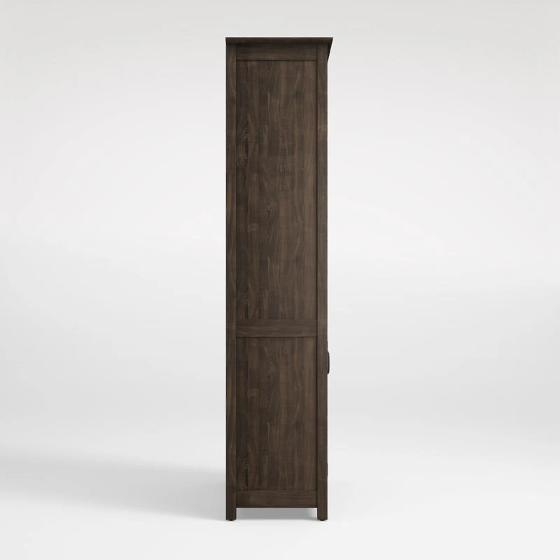 Ainsworth Charcoal Cherry Media Tower with Glass/Wood Doors