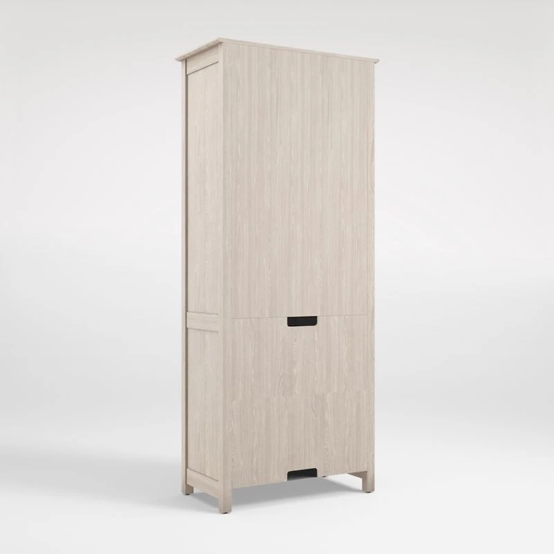 Ainsworth Pickled Oak Media Tower with Glass/Wood Doors