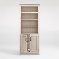Ainsworth Pickled Oak Media Tower with Glass/Wood Doors