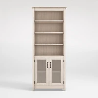 Ainsworth Pickled Oak Media Tower with Glass/Wood Doors