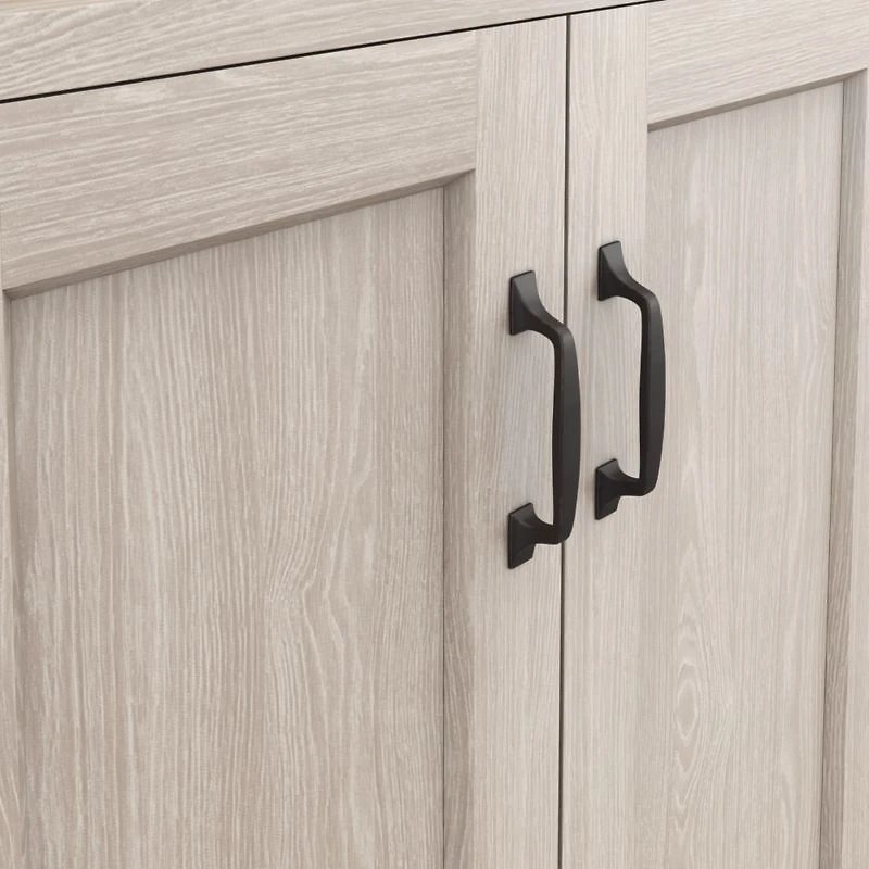 Ainsworth Pickled Oak Media Tower with Glass/Wood Doors