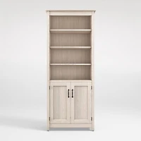 Ainsworth Pickled Oak Media Tower with Glass/Wood Doors