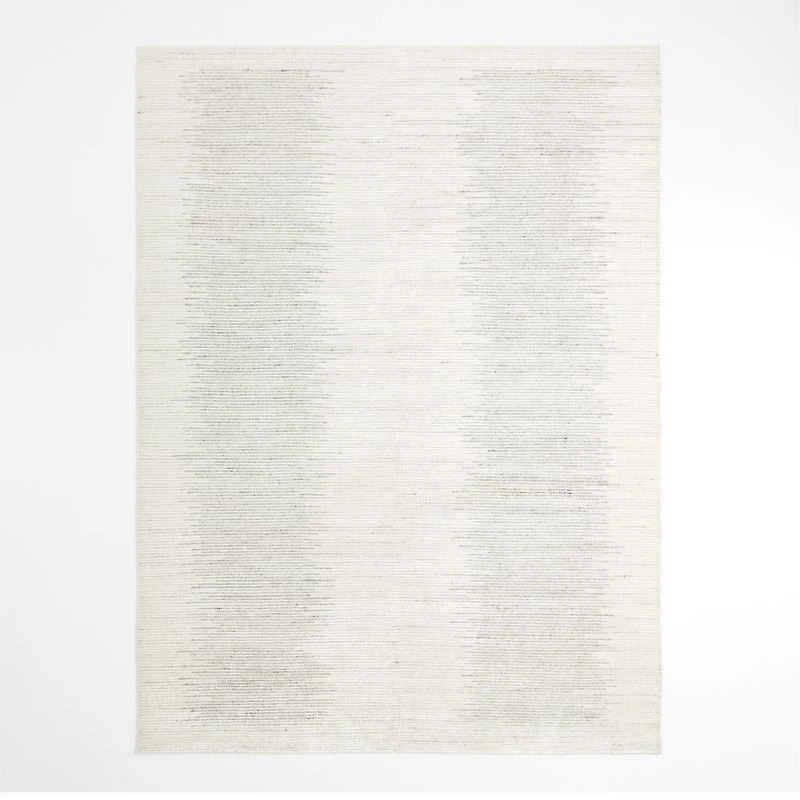 Antibes Wool and Viscose Hand-Knotted Grey Area Rug 6'x9'