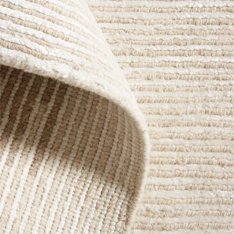 Antibes Wool and Viscose Hand-Knotted Sand Area Rug 6'x9'